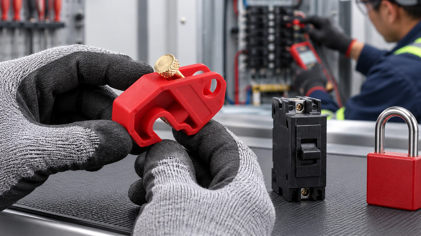 MCB lockout fit review shown separately from an electrical verification task